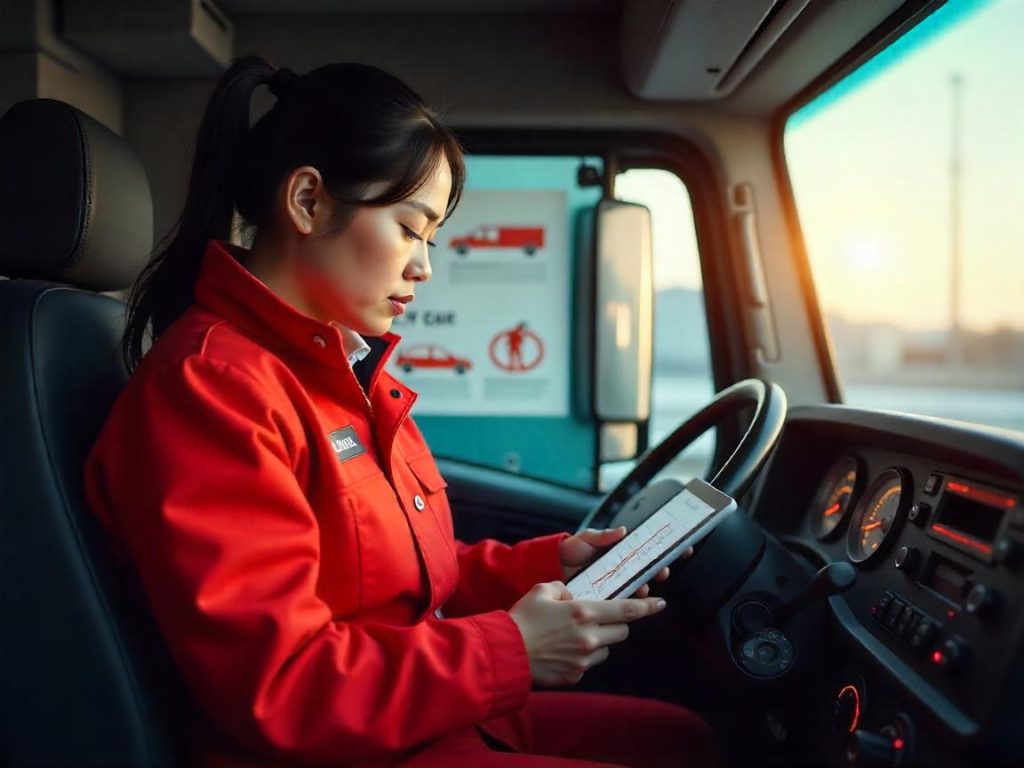 motorista e software de controle de frotas